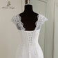 Vestidos elegantes Vestido de novia de sirena estilo manga casquillo Apliques de encaje Vestidos de novia Vestidos modernos De Noiva vestido elegante blanco