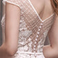 Elegantes Scheide Hochzeitskleid über Knie O-Neck Tüll Applizes Brautkleid für Frauen Robe de Summer Mitte gemacht