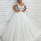 Lorie Prinzessin Hochzeitskleid von der Schulter 3d Spitzen Applikationen Boho Braut Kleider Vestido de Novia Custom Made Ballkleider