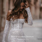 Strapless Sequin Lace Mermaid Wedding Dresses Off Shoulder Long Sleeves Beaded Trumpet Bridal Gowns Open Back Bride Dress