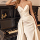 לורי סאטן סקסי משמלות כלה כתף עם רכבת מתוקה מתוקה א-קו לבן/שמלות כלה שנהב vestidos de novia