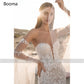 Schatz Prinzessin Meerjungfrau Brautkleider abnehmbarer Flare Langarmanlagen Applikationen Braut Kleider tauchen Trompete Hochzeitskleid