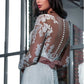 Sheer Long Sleeves Mermaid Wedding Dresses With Detachable Train Long Custom Made Bridal Gowns Two Pieces