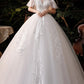 Wedding Dress New Vestido De Noiva Classic Lace Beadings Ball Gown Elegant Flare Sleeve Princess Luxury Robe De Mariee