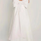 Luxury Pantsuits Strapless Wedding Dress Bow Detachable Train Sleeveless Satin Bridal Gown Vestidos De Soiree