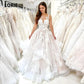 Vestidos de noiva vintage renda o-pescoço apliques renda uma linha de princesa vestido de noiva Tulle Bride Dress Suknia slubna