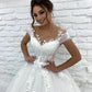 LORIE Princess Wedding Dress off The Shoulder 3D Lace Appliques Boho Bride Dresses Vestido De Novia Custom Made Ball Gowns