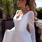 Elegant V-Neck Chiffon Wedding Dress Long Sleeves Simple Wedding Gowns Backless Bridal Gown For Women Robe De Mariee