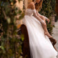 Apliques de renda Vestido de noiva de pescoço de coração Princesa Ofim de ombro da praia Vestido de noiva Aplique Split Vestido de Noiva