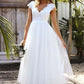Elegant Short Wedding Dresses Lace Tulle Modest Cap Sleeve V Neck Bohemian Beach Garden Bridal Gowns Vestido De Novia