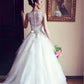 New Sleeveless A Line Tulle Wedding Dresses Embroidery Beaded Bridal Gowns with Buttons Back Custom Made Vestido De Noiva