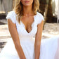 Elegant Short Wedding Dresses Lace Tulle Modest Cap Sleeve V Neck Bohemian Beach Garden Bridal Gowns Vestido De Novia