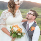Piękne krótkie koronkowe sukienki ślubne w połowie długiego rękawu łydka herbata długość sukni ślubnych plus size