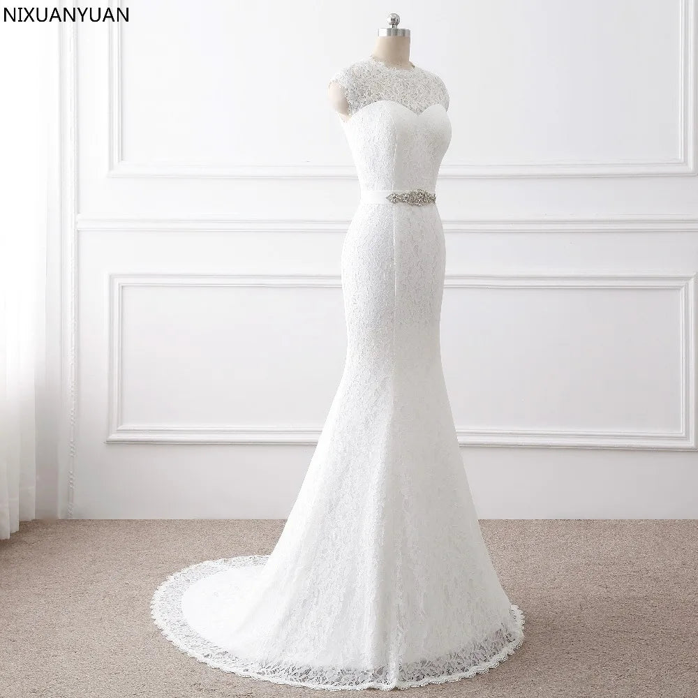 Gaun pengantin duyung duyung vintaj simiple baru simiple duyung ditambah saiz pakaian pengantin yang dibuat khas