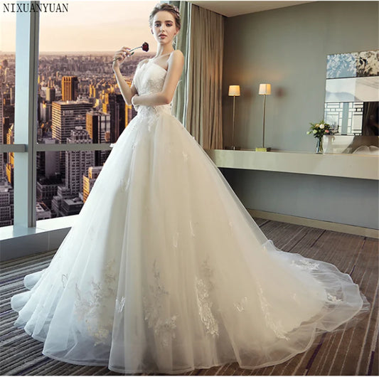 Appliques manik gaun pengantin putih vintaj vestidos de noivas ditambah saiz gaun bola pengantin tanpa tali