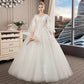 Apliques Vestidos de noiva Princesa elegante Ajuste Lace Lace Sleeve Sleeve Bridal Vestres Vestidos de Noiva