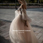 Ukochana księżniczka sukienki ślubne Długie rękawy zaczepiące się tiul plażowa suknie ślubne puszyste puszyste sukienki panny młodej