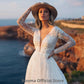 Booma – robe de mariée élégante en dentelle, style Boho, manches longues, en Tulle, ligne a, robe de mariée de plage, robe de soirée princesse bohème