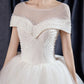 Pakaian Perkahwinan Lxuury Pearl O-Neck Wedding Gown Lace Up Ball Gown Classic Sequin Tulle Vestido De Noiva Plus Saiz