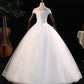 Off The Shoulder Wedding Dress Elegant Boat Neck Bridal Dress Lace Up Ball Gown Princess Luxury Vestido De Noiva Customize