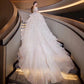 Boat Neck Wedding Dress Luxury Lace Embroidery Bridal Ball Gown Classic Off The Shoulder Wedding Gown Customize Plus Size