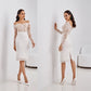 Short Wedding Dresses Boat Neck White ivory Bridal Dress White Bride Gowns High quality Satin Wedding Party Dress