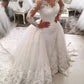 Vestido de noiva renda putri duyung gaun pengantin dengan rok yang dapat dilepas lengan panjang gaun pengantin pengantin lengan panjang