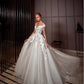 Chic V-neck Tulle With Applique Lace Cap Sleeves A-line Backless Wedding Dress vestido noiva