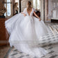 Plunging V-Neck Wedding Dresses Ruffles Criss Cross Illusion A-Line Bride Dresses Backless Lace Appliques Long Bridal Gown