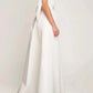 Luxury Pantsuits Strapless Wedding Dress Bow Detachable Train Sleeveless Satin Bridal Gown Vestidos De Soiree