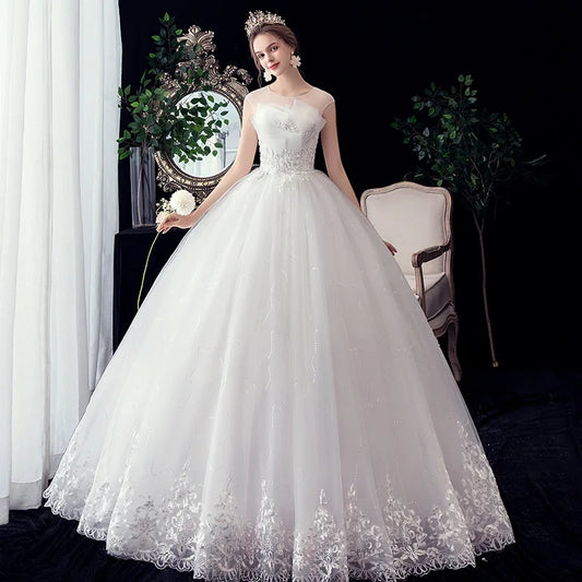 Pakaian Perkahwinan Baru Gryffon Bola Elegant Gown Princess Luxury Lace Vestido de Noiva Robe de Mariee Plus Saiz