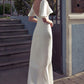 Boho Hochzeitskleid Einfacher Strand Sommer Kurzarm V-Ausschnitt Chiffon Rückenless Robe de Mariee Gepflegt für Frauen Brautkleider