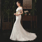 Mermaid Wedding Dresses Luxury Lace Boat Neck Trumpet Dress Classic Bridal Dress Light Wedding Dress Vestido De Noiva