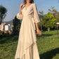 Elegant Simple V-neck Wedding Dress Sashes Chiffon Backless Three Quarter Sleeve Floor-Length Bridal Gown Custom Made