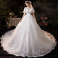 Wedding Dress New Vestido De Noiva Classic O-neck 1m Long Train Ball Gown Batwing Sleeve Princess Robe De Mariee Customize