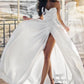 Simple Plain Beach Wedding Dress Plus Size Sexy Sweetheart Sleeveless Side Slit Bridal Gowns Vestido De Noiva Mariage Customized