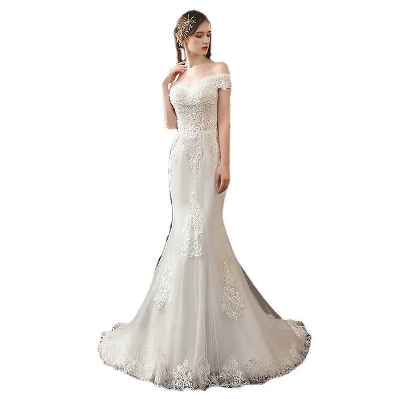 Vestidos de noiva de sereia de luxo para barcos de luxo vestido trompete vestido clássico vestido de noiva clássico vestido de noiva vestido de noiva