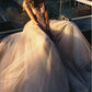 Apliques de renda no vestido de praia A-line Boho Dress Dress Princess Ivory Plus Tamanho Tule Tule Vestidos de noiva