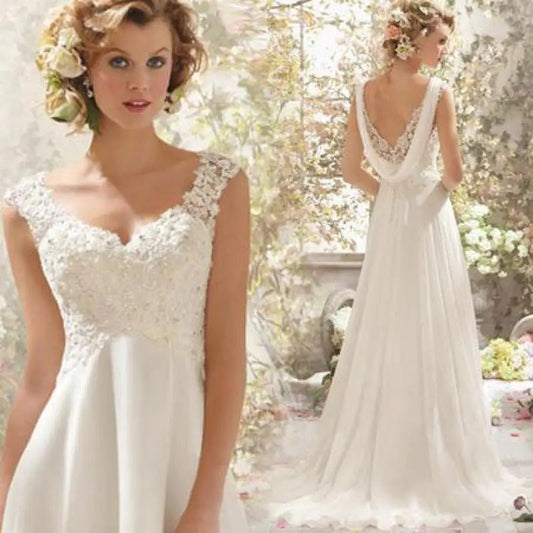 Vestido de Noiva Boho abito da sposa abiti da sposa abiti da sposa Viele V Simple Bridal Dress Abito DE DE HEIREE