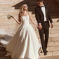 Stunning Wedding Dress Bow Court Train Dress Mermaid Modern Satin Vestido De Novia Satin Princess Gown