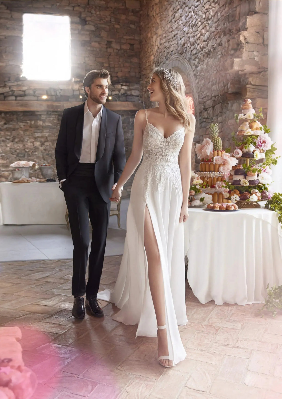 Floating Georgette with a Slit Wedding Dress Court Train Modern Princess Vestido De Novia Mermaid Bow Satin Bridal Gown Satin