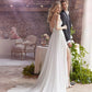 Floating Georgette with a Slit Wedding Dress Court Train Modern Princess Vestido De Novia Mermaid Bow Satin Bridal Gown