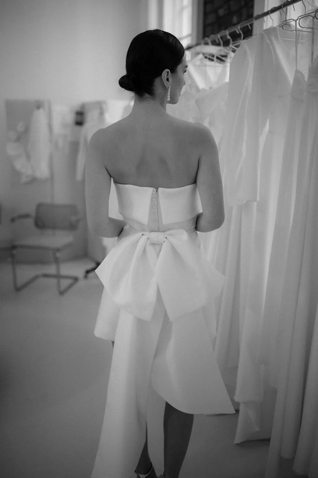 A-Line Mini Wedding Party Dresses Sreapless Off Shoulder Puff Sleeves Brides Gowns for Women Cocktai Dress Bespoke 26W