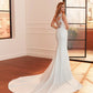 Mermaid Wedding Dress in Crepe and Lace Satin Modern Princess Bridal Gown Bow Satin Court Train Vestido De Novia Mermaid