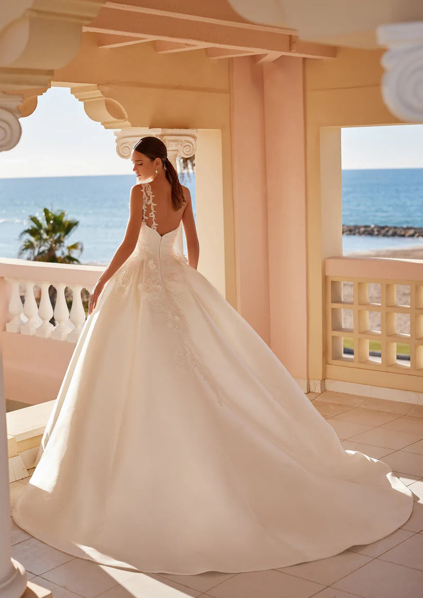 Robe de mariée en Satin chérie, dos nu avec fermeture éclair, asymétrique épaule dénudée, personnalisée sur mesure pour femmes 