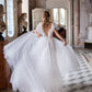 Plunging V-Neck Wedding Dresses Ruffles Criss Cross Illusion A-Line Bride Dresses Backless Lace Appliques Long Bridal Gown