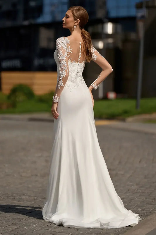 Sexy V-Neck Wedding Dress Sleeveless Mermaid For Women Satin Simpl Beach Civil Bridal Gown Zipper Customize To Measures Robe