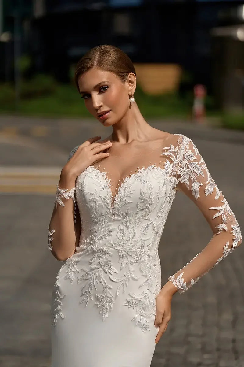 Sexy V-Neck Wedding Dress Sleeveless Mermaid For Women Satin Simpl Beach Civil Bridal Gown Zipper Customize To Measures Robe