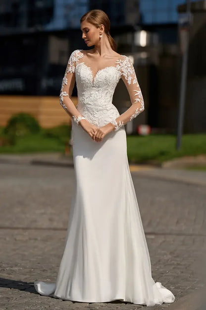 Sexy V-Neck Wedding Dress Sleeveless Mermaid For Women Satin Simpl Beach Civil Bridal Gown Zipper Customize To Measures Robe