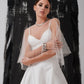 Beaded Sheer Wedding Cape Vestido De Novia Gown Satin Princess Bridal Mermaid Bow Satin Court Train Modern Wedding Dress